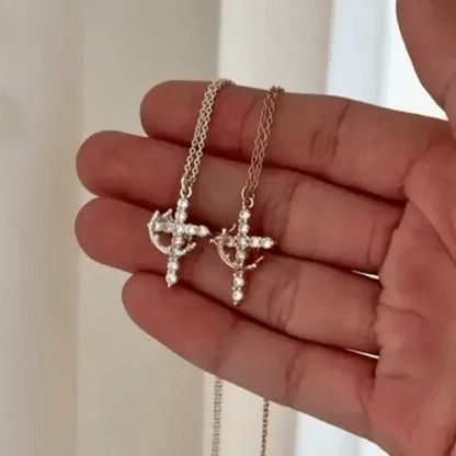 Crowned in Faith Cross Necklace