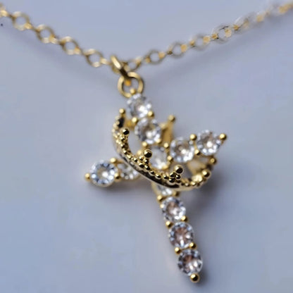 Crowned in Faith Cross Necklace