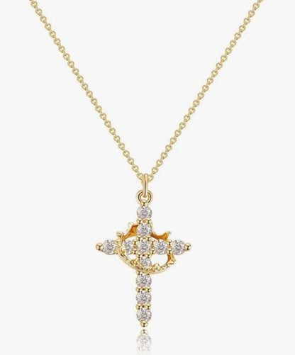 Crowned in Faith Cross Necklace