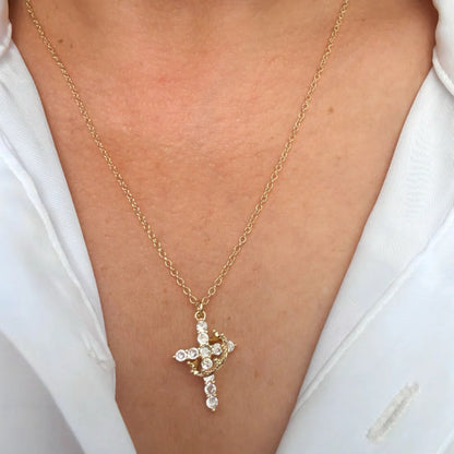 Crowned in Faith Cross Necklace